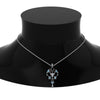 Load image into Gallery viewer, art-deco-filigree-diamond-necklace-with-blue-topaz-in-FDPD8600GICBLTOANGLE2-NL-WG