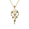Load image into Gallery viewer, art-deco-filigree-diamond-necklace-with-blue-topaz-in-FDPD8600GICBLTOANGLE2-NL-YG