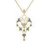 Load image into Gallery viewer, art-deco-filigree-diamond-necklace-with-blue-topaz-in-FDPD8600GICBLTOANGLE2-NL-YG