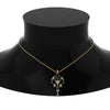Load image into Gallery viewer, art-deco-filigree-diamond-necklace-with-blue-topaz-in-FDPD8600GICBLTOANGLE2-NL-YG