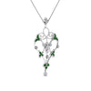 Load image into Gallery viewer, art-deco-filigree-diamond-necklace-with-emerald-in-FDPD8600GEMGRANGLE2-NL-WG