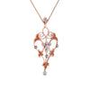 Load image into Gallery viewer, art-deco-filigree-diamond-necklace-with-orange-sapphire-in-FDPD8600GSAORANGLE2-NL-RG
