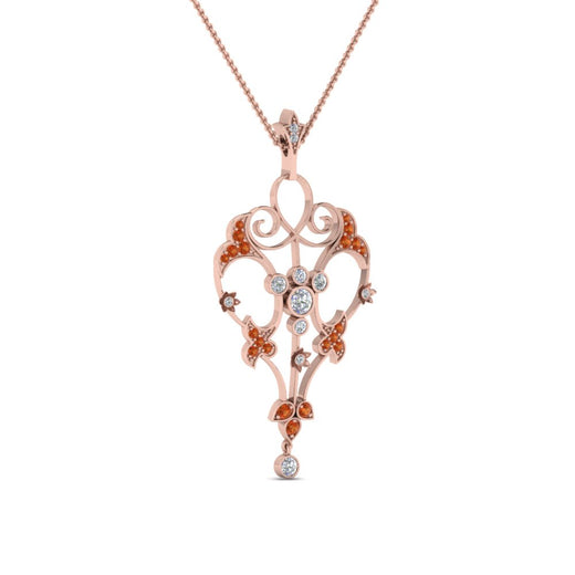 art-deco-filigree-diamond-necklace-with-orange-sapphire-in-FDPD8600GSAORANGLE2-NL-RG