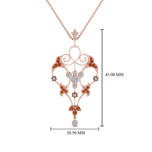 art-deco-filigree-diamond-necklace-with-orange-sapphire-in-FDPD8600GSAORANGLE2-NL-RG