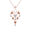 Load image into Gallery viewer, art-deco-filigree-diamond-necklace-with-orange-sapphire-in-FDPD8600GSAORANGLE2-NL-RG