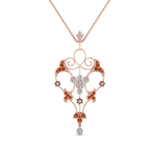 art-deco-filigree-diamond-necklace-with-orange-sapphire-in-FDPD8600GSAORANGLE2-NL-RG