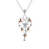 Load image into Gallery viewer, art-deco-filigree-diamond-necklace-with-orange-sapphire-in-FDPD8600GSAORANGLE2-NL-WG