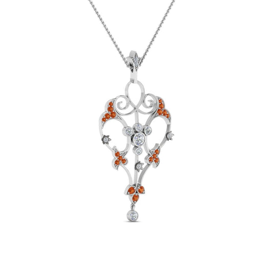 art-deco-filigree-diamond-necklace-with-orange-sapphire-in-FDPD8600GSAORANGLE2-NL-WG