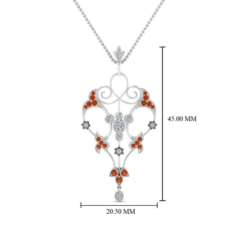 art-deco-filigree-diamond-necklace-with-orange-sapphire-in-FDPD8600GSAORANGLE2-NL-WG