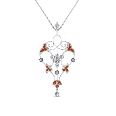 art-deco-filigree-diamond-necklace-with-orange-sapphire-in-FDPD8600GSAORANGLE2-NL-WG
