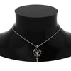 Load image into Gallery viewer, art-deco-filigree-diamond-necklace-with-orange-sapphire-in-FDPD8600GSAORANGLE2-NL-WG
