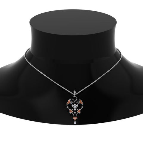 art-deco-filigree-diamond-necklace-with-orange-sapphire-in-FDPD8600GSAORANGLE2-NL-WG