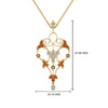 Load image into Gallery viewer, art-deco-filigree-diamond-necklace-with-orange-sapphire-in-FDPD8600GSAORANGLE2-NL-YG