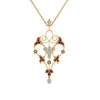 Load image into Gallery viewer, art-deco-filigree-diamond-necklace-with-pink-sapphire-in-FDPD8600GSADRPIANGLE2-NL-YG