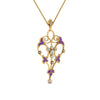 Load image into Gallery viewer, art-deco-filigree-diamond-necklace-with-purple-topaz-in-FDPD8600GVITOANGLE2-NL-YG