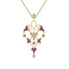 Load image into Gallery viewer, art-deco-filigree-diamond-necklace-with-purple-topaz-in-FDPD8600GVITOANGLE2-NL-YG
