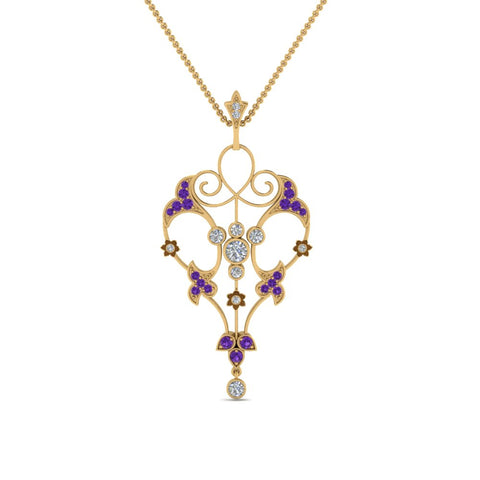 art-deco-filigree-diamond-necklace-with-purple-topaz-in-FDPD8600GVITOANGLE2-NL-YG