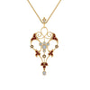 Load image into Gallery viewer, art-deco-filigree-diamond-necklace-with-ruby-in-FDPD8600GRUDRANGLE2-NL-YG