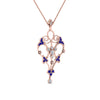 Load image into Gallery viewer, art-deco-filigree-diamond-necklace-with-sapphire-in-FDPD8600GSABLANGLE2-NL-RG