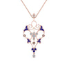 Load image into Gallery viewer, art-deco-filigree-diamond-necklace-with-sapphire-in-FDPD8600GSABLANGLE2-NL-RG