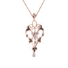 Load image into Gallery viewer, art-deco-filigree-necklace-with-black-diamond-in-FDPD8600GBLACKANGLE2-NL-RG
