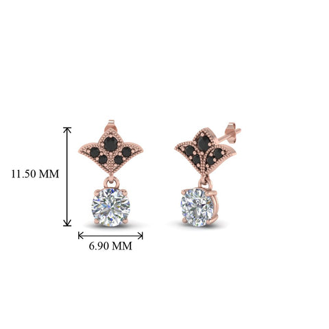 art-deco-inspired-round-drop-earring-black-diamond-in-14K-rose-gold-FDEAR8425-0.25CTGBLACK-NL-RG