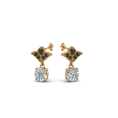 art-deco-inspired-round-drop-earring-black-diamond-in-14K-yellow-gold-FDEAR8425-0.25CTGBLACK-NL-YG
