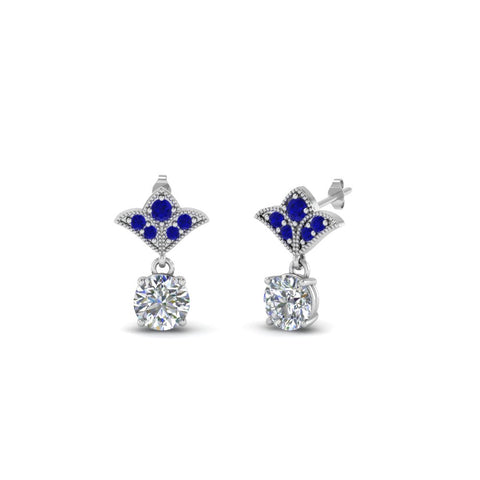 art-deco-inspired-round-drop-earring-with-blue-sapphire-in-14K-white-gold-FDEAR8425-0.25CTGSABL-NL-WG