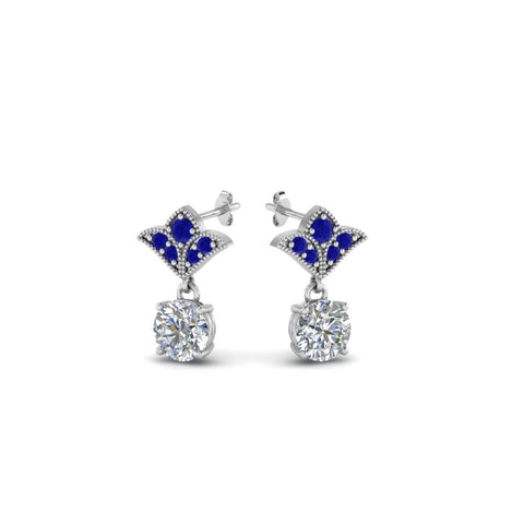 art-deco-inspired-round-drop-earring-with-blue-sapphire-in-14K-white-gold-FDEAR8425-0.25CTGSABL-NL-WG