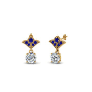 art-deco-inspired-round-drop-earring-with-blue-sapphire-in-14K-yellow-gold-FDEAR8425-0.25CTGSABL-NL-YG