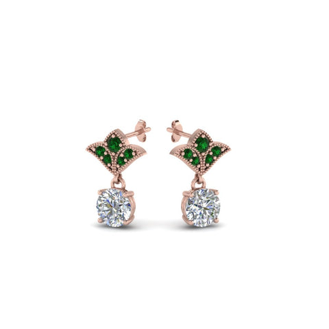 art-deco-inspired-round-drop-earring-with-emerald-in-14K-rose-gold-FDEAR8425-0.25CTGEMGR-NL-RG