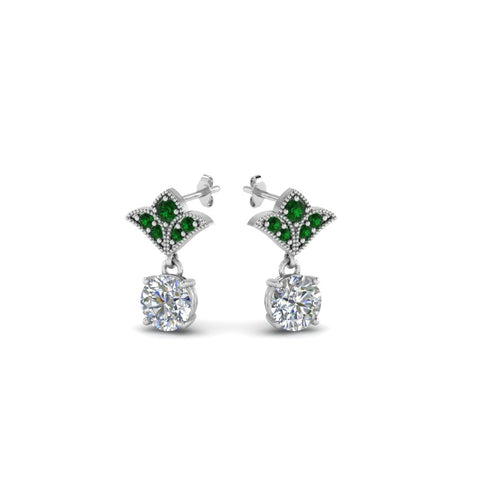 art-deco-inspired-round-drop-earring-with-emerald-in-950-Platinum-FDEAR8425-0.25CTGEMGR-NL-WG