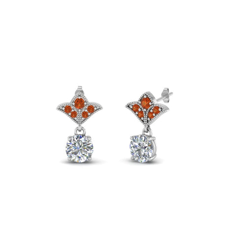 art-deco-inspired-round-drop-earring-with-orange-sapphire-in-14K-white-gold-FDEAR8425-0.25CTGSAOR-NL-WG