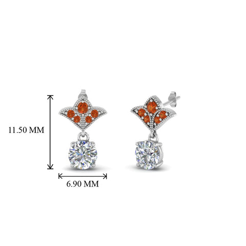 art-deco-inspired-round-drop-earring-with-orange-sapphire-in-950-Platinum-FDEAR8425-0.25CTGSAOR-NL-WG
