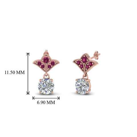 art-deco-inspired-round-drop-earring-with-pink-sapphire-in-14K-rose-gold-FDEAR8425-0.25CTGSADRPI-NL-RG