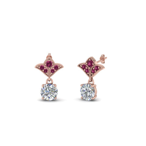 art-deco-inspired-round-drop-earring-with-pink-sapphire-in-14K-rose-gold-FDEAR8425-0.25CTGSADRPI-NL-RG