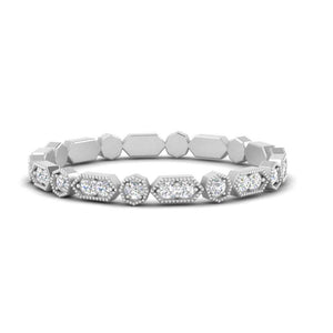 Art Deco Thin Stacking Eternity Band