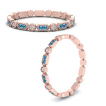 Load image into Gallery viewer, art-deco-thin-stacking-diamond-eternity-band-with-blue-topaz-in-rose-gold-FDEWB2139GICBLTOANGLE3-NL-RG.jpg
