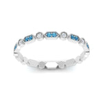Load image into Gallery viewer, art-deco-thin-stacking-diamond-eternity-band-with-blue-topaz-in-white-gold-FDEWB2139GICBLTOANGLE3-NL-WG.jpg
