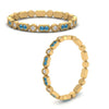 Load image into Gallery viewer, art-deco-thin-stacking-diamond-eternity-band-with-blue-topaz-in-yellow-gold-FDEWB2139GICBLTOANGLE3-NL-YG.jpg
