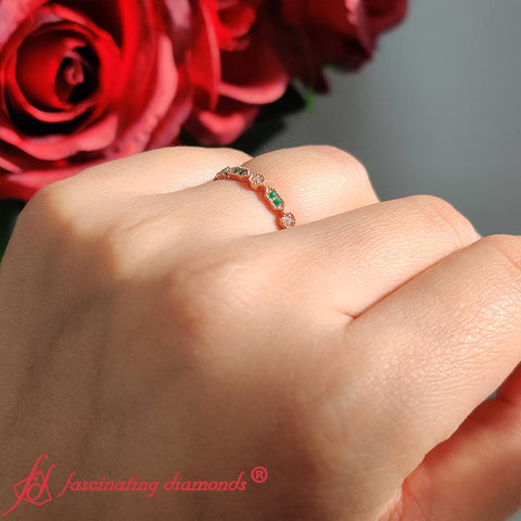 Art Deco Thin Stacking Eternity Band