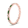 Load image into Gallery viewer, art-deco-thin-stacking-diamond-eternity-band-with-emerald-in-rose-gold-FDEWB2139GEMGRANGLE3-NL-RG.jpg