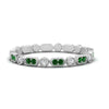 Load image into Gallery viewer, art-deco-thin-stacking-diamond-eternity-band-with-emerald-in-white-gold-FDEWB2139GEMGRANGLE3-NL-WG.jpg
