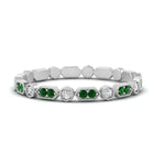 Load image into Gallery viewer, art-deco-thin-stacking-diamond-eternity-band-with-emerald-in-white-gold-FDEWB2139GEMGRANGLE3-NL-WG.jpg
