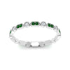 Load image into Gallery viewer, art-deco-thin-stacking-diamond-eternity-band-with-emerald-in-white-gold-FDEWB2139GEMGRANGLE3-NL-WG.jpg