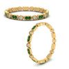 Load image into Gallery viewer, art-deco-thin-stacking-diamond-eternity-band-with-emerald-in-yellow-gold-FDEWB2139GEMGRANGLE3-NL-YG.jpg