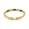 Load image into Gallery viewer, art-deco-thin-stacking-diamond-eternity-band-with-emerald-in-yellow-gold-FDEWB2139GEMGRANGLE3-NL-YG.jpg