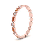 Load image into Gallery viewer, art-deco-thin-stacking-diamond-eternity-band-with-orange-sapphire-in-rose-gold-FDEWB2139GSAORANGLE3-NL-RG.jpg
