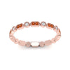 Load image into Gallery viewer, art-deco-thin-stacking-diamond-eternity-band-with-orange-sapphire-in-rose-gold-FDEWB2139GSAORANGLE3-NL-RG.jpg