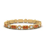 Load image into Gallery viewer, art-deco-thin-stacking-diamond-eternity-band-with-orange-sapphire-in-yellow-gold-FDEWB2139GSAORANGLE3-NL-YG.jpg